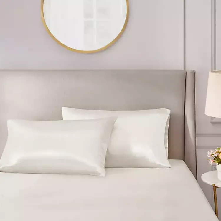 Bed Sheets-Kirklands Home Satin King 2-pc. Pillow Case Set Ivory