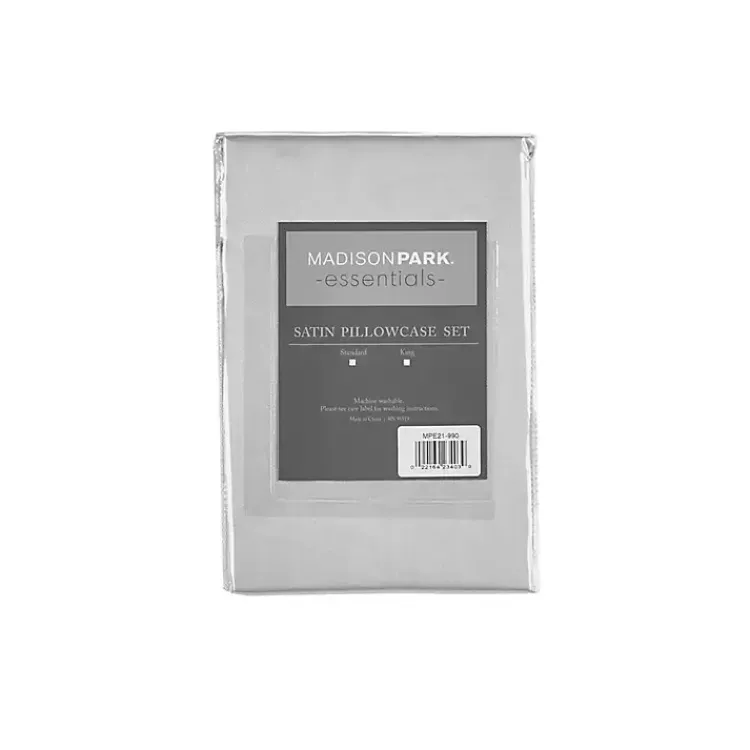 Bed Sheets-Kirklands Home Light Satin Standard 2-pc. Pillow Case Set Gray