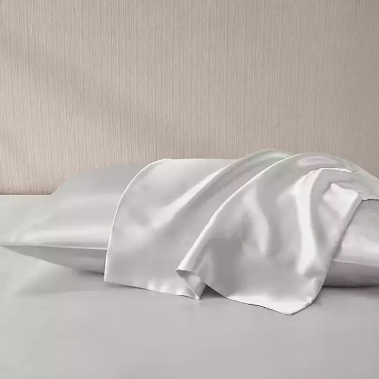 Bed Sheets-Kirklands Home Light Satin Standard 2-pc. Pillow Case Set Gray