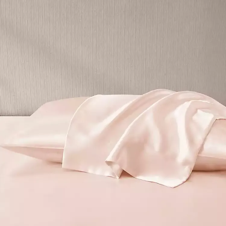 Bed Sheets-Kirklands Home Blush Satin King 2-pc. Pillow Case Set Pink