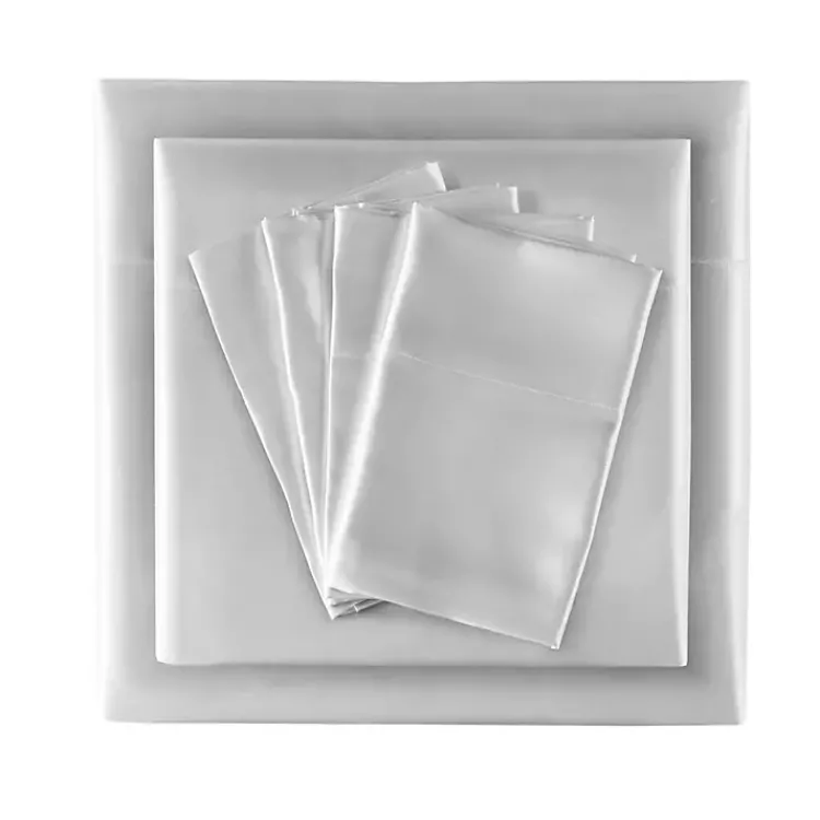 Bed Sheets-Kirklands Home Light Satin 6-pc. King Sheet Set Gray