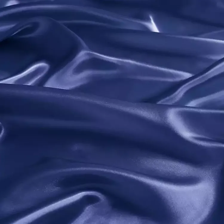 Bed Sheets-Kirklands Home Navy Blue Satin 6-pc. California King Sheet Set Gray