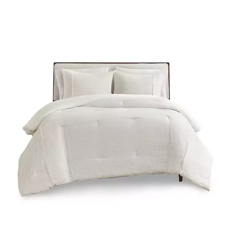 Comforters-Kirklands Home Striped Oversized King 3-pc. Comforter Set Ivory