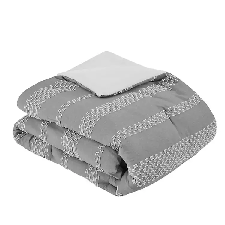 Comforters-Kirklands Home Jacquard 5-pc. Full/Queen Comforter Set Gray