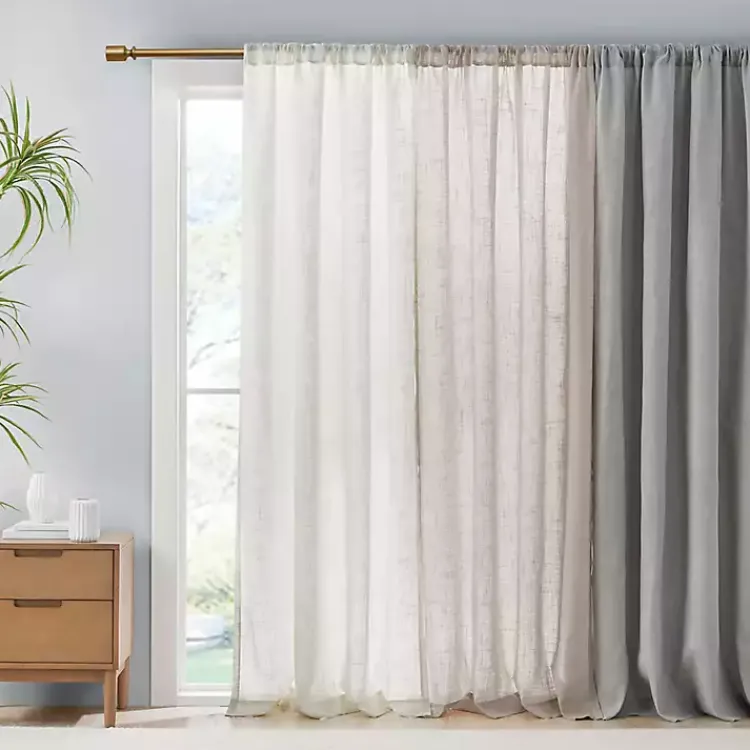 Curtains & Drapes-Kirklands Home Linen Blend Curtain Panel Set, 84 in. White