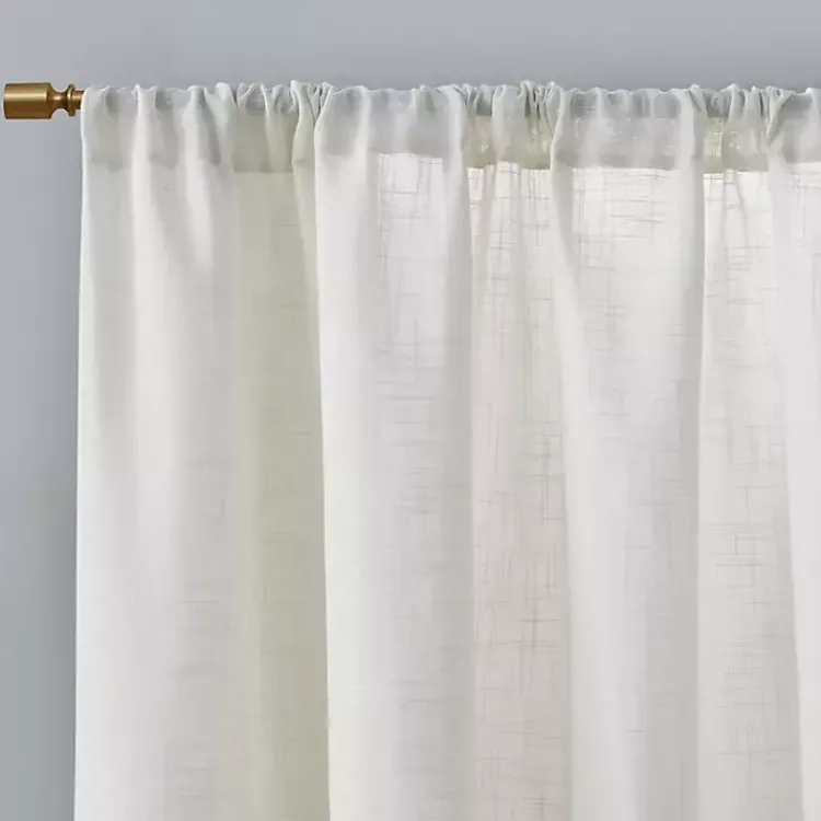 Curtains & Drapes-Kirklands Home Linen Blend Curtain Panel Set, 84 in. White