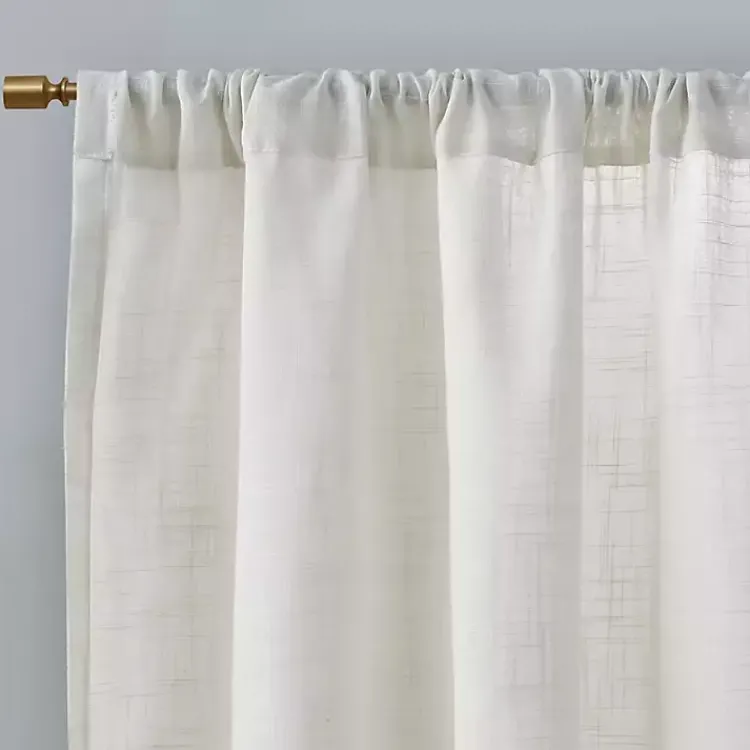Curtains & Drapes-Kirklands Home Linen Blend Curtain Panel Set, 84 in. White