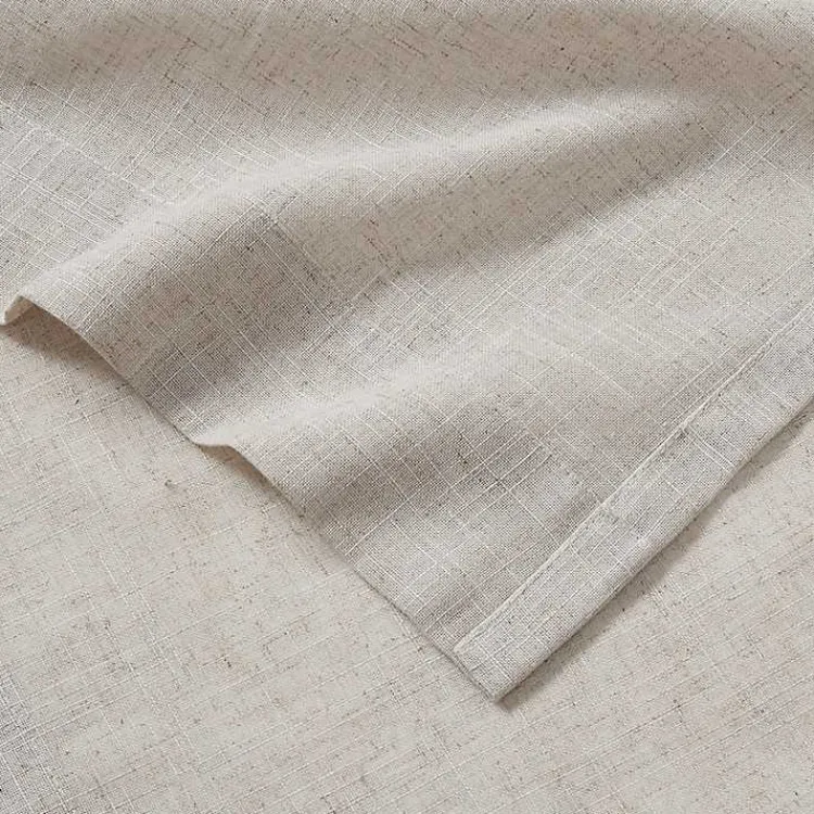 Curtains & Drapes-Kirklands Home Neutral Linen Blend Curtain Panel Set, 84 in Tan