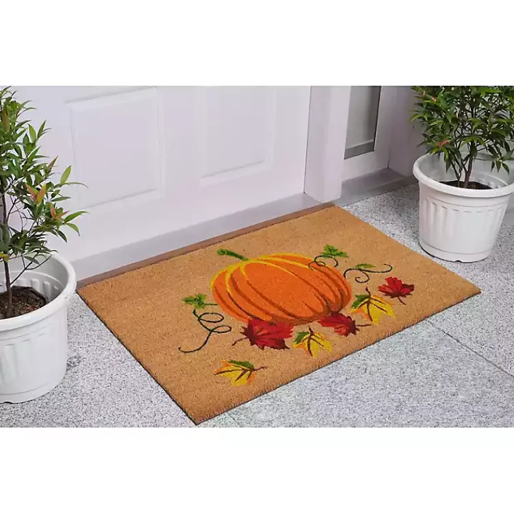 Doormats-Kirklands Home Fall Pumpkin Coir Doormat