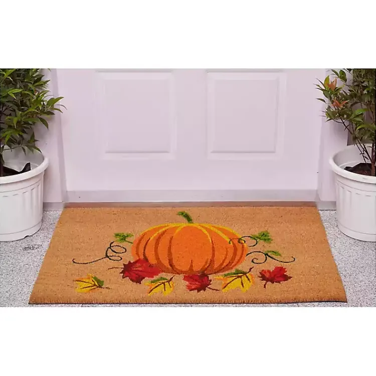 Doormats-Kirklands Home Fall Pumpkin Coir Doormat