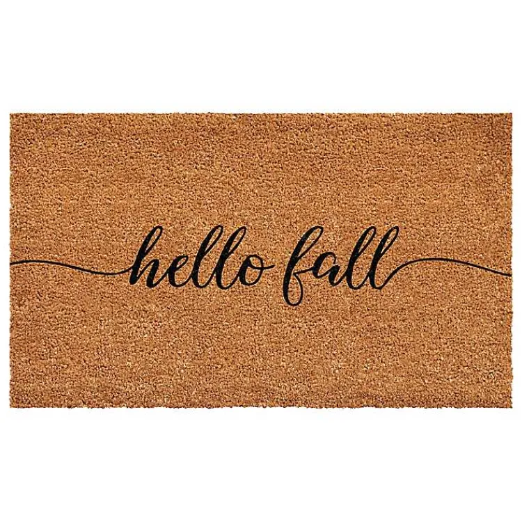 Doormats-Kirklands Home Cursive Hello Fall Coir Doormat, 17x29