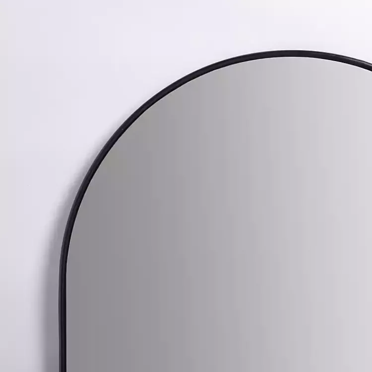 Framed Mirrors-Kirklands Home Nouveau Linear Arch Mirror Black