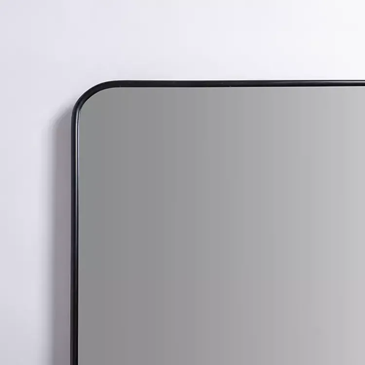 Framed Mirrors-Kirklands Home Nouveau Linear Curved Corner Mirror Black