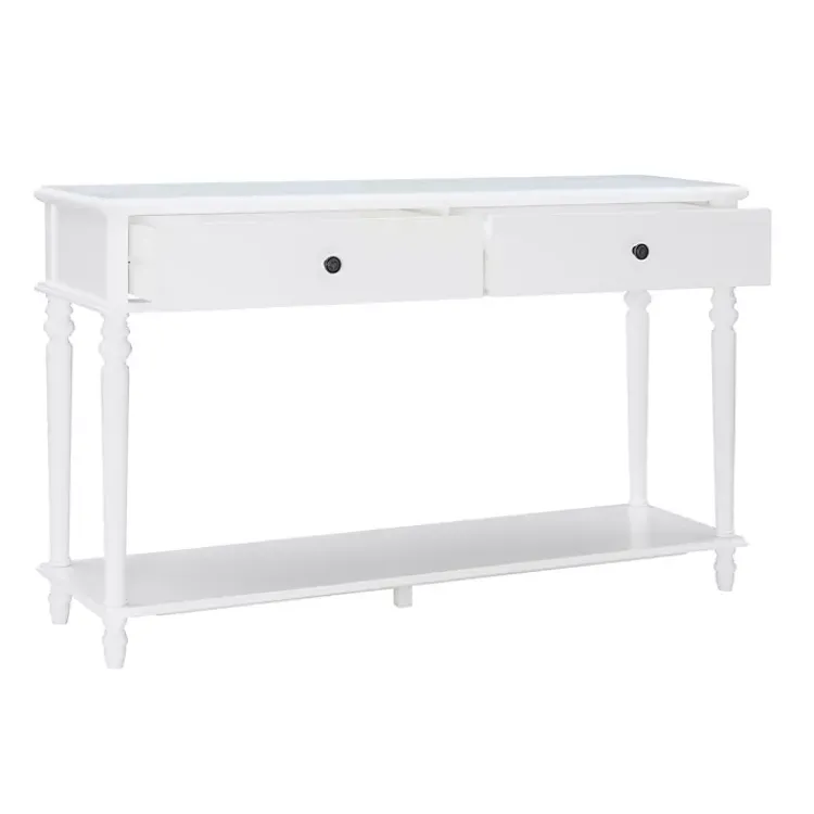 Console Tables-Kirklands Home McGhie 2-Drawer Console Table White