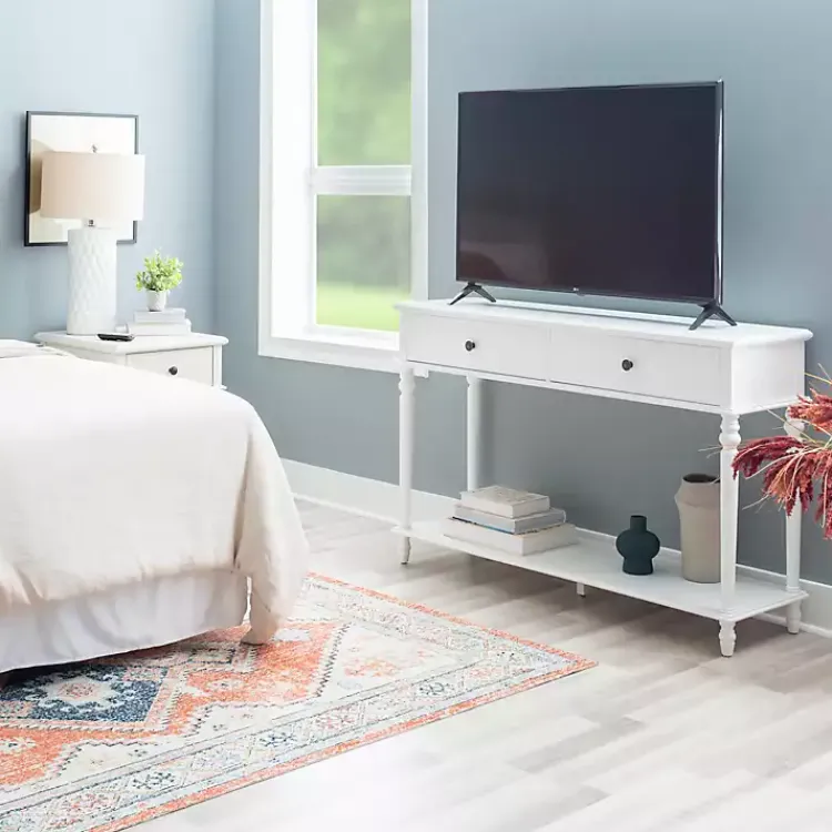 Console Tables-Kirklands Home McGhie 2-Drawer Console Table White