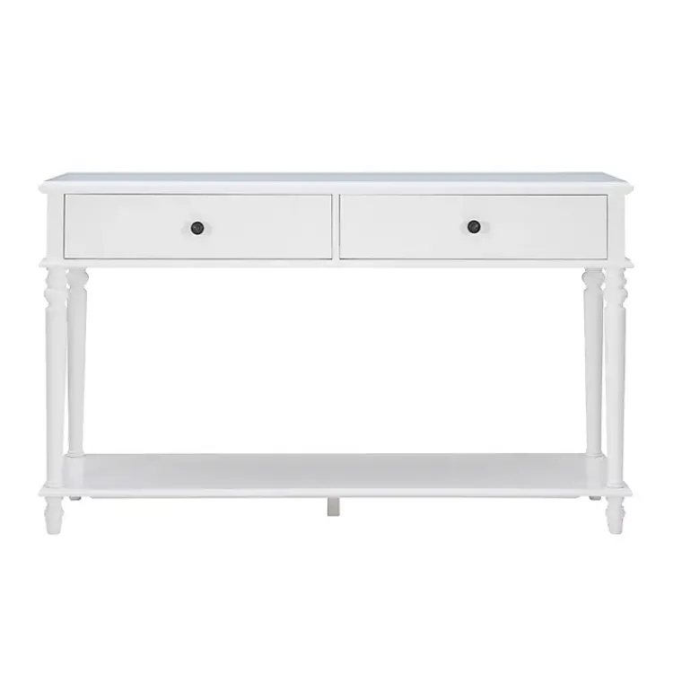 Console Tables-Kirklands Home McGhie 2-Drawer Console Table White