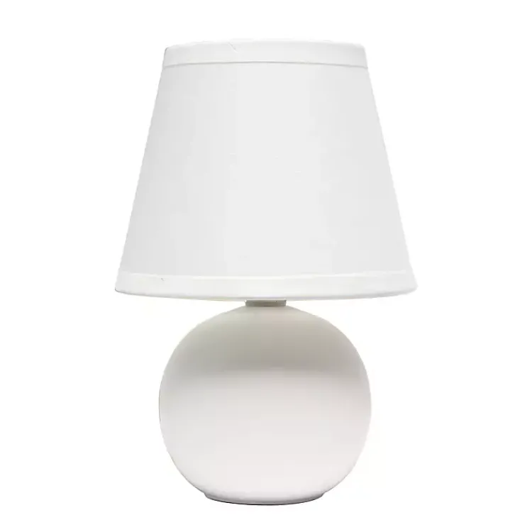 Table Lamps-Kirklands Home Petite Off Orb Ceramic Table Lamp White