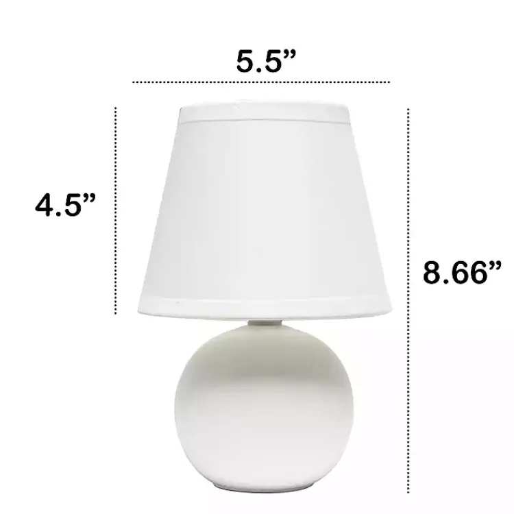 Table Lamps-Kirklands Home Petite Off Orb Ceramic Table Lamp White