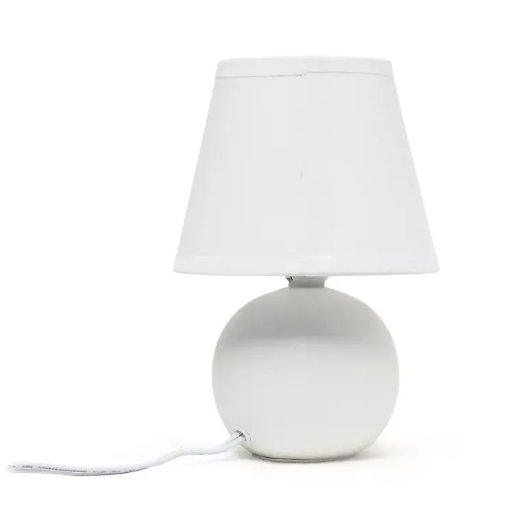 Table Lamps-Kirklands Home Petite Off Orb Ceramic Table Lamp White