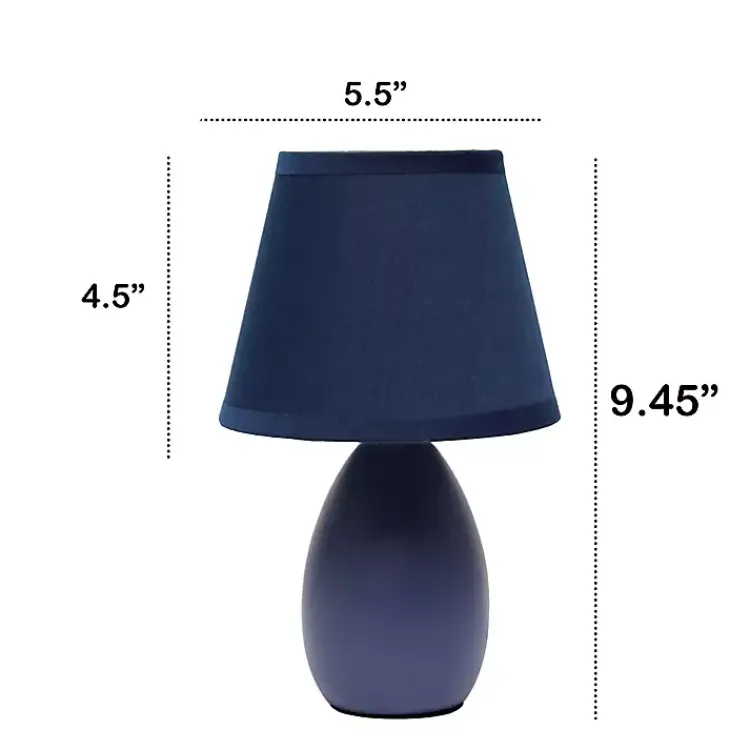 Table Lamps-Kirklands Home Petite Oblong Table Lamps, Set of 2 Blue