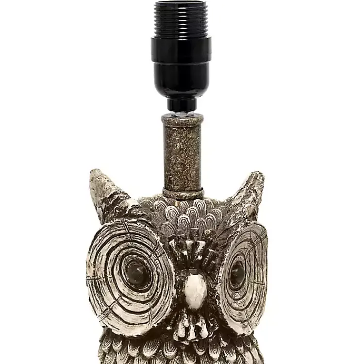 Table Lamps-Kirklands Home Brown Owl and Shade Table Lamp White