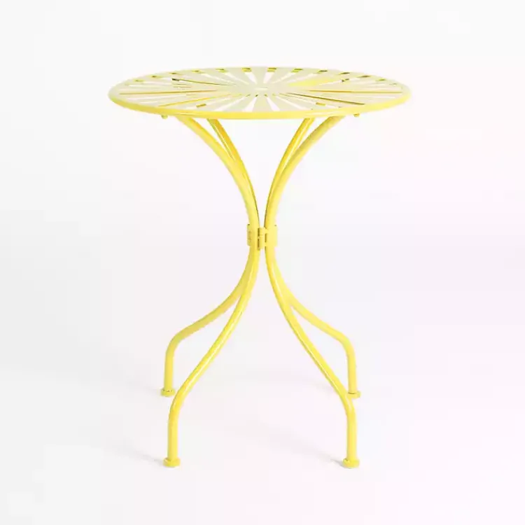 Outdoor Sets-Kirklands Home Sunburst Metal 3-pc. Outdoor Bistro Set Yellow