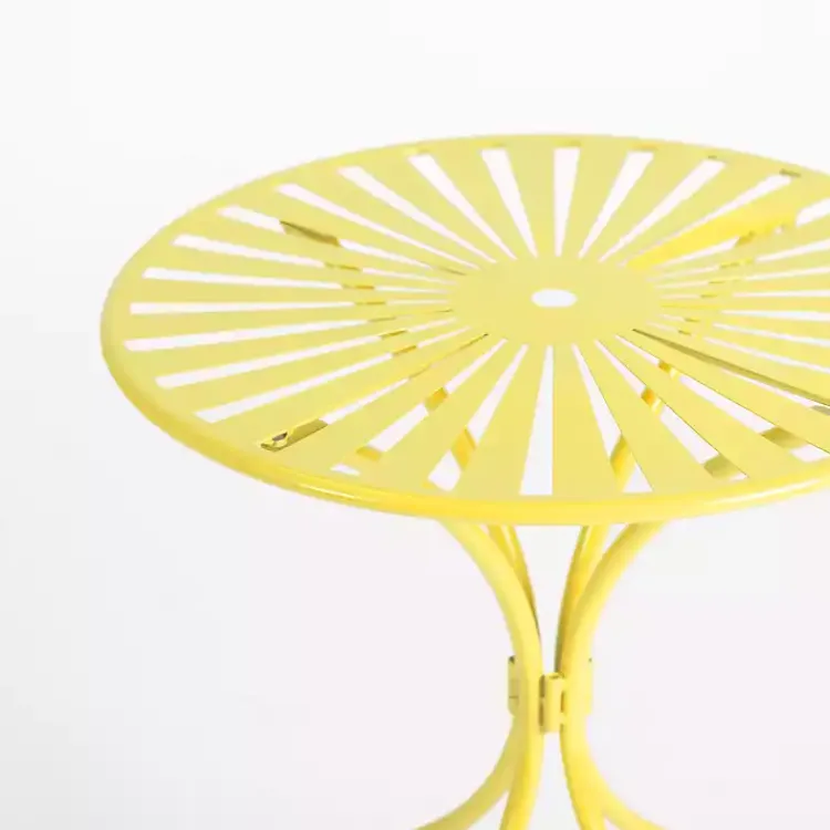 Outdoor Sets-Kirklands Home Sunburst Metal 3-pc. Outdoor Bistro Set Yellow