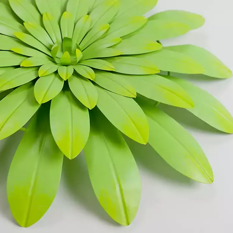 Outdoor Wall Decor-Kirklands Home Lime Metal Flower Outdoor Wall Plaque Green