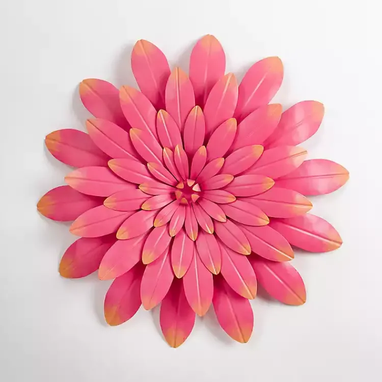 Outdoor Wall Decor-Kirklands Home Metal Flower Outdoor Wall Plaque Pink
