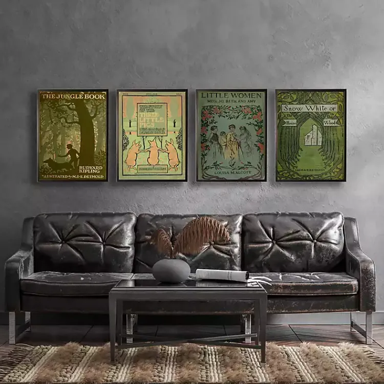 Framed Art-Kirklands Home Vintage The Jungle Book Cover Framed Wall Art Green