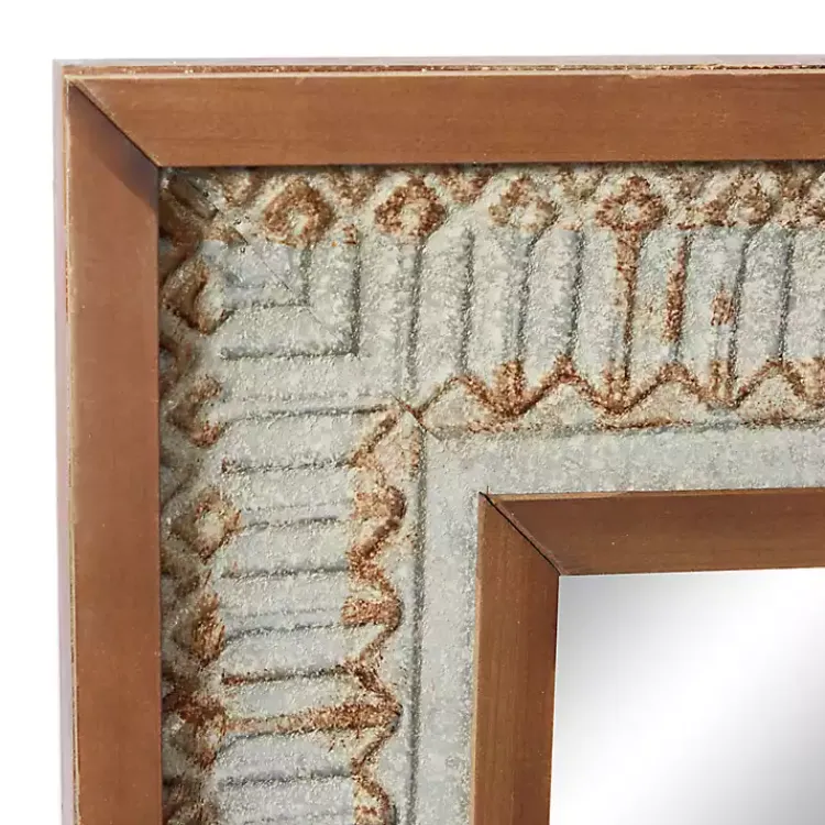 Decorative Mirrors-Kirklands Home Distressed Gray Wood Rectangular Wall Mirror