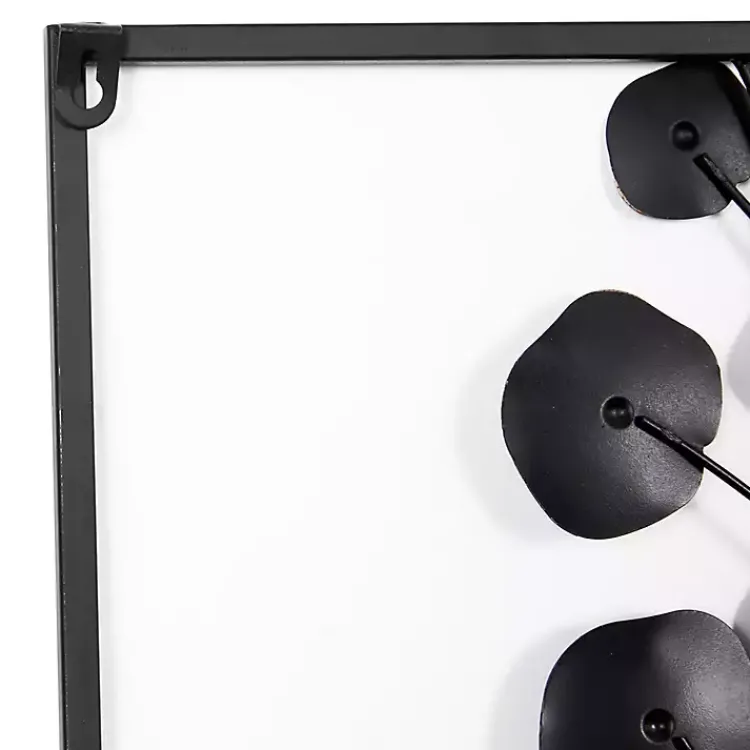 Wall Plaques-Kirklands Home Metal Floral Wall Plaques, Set of 2 Black