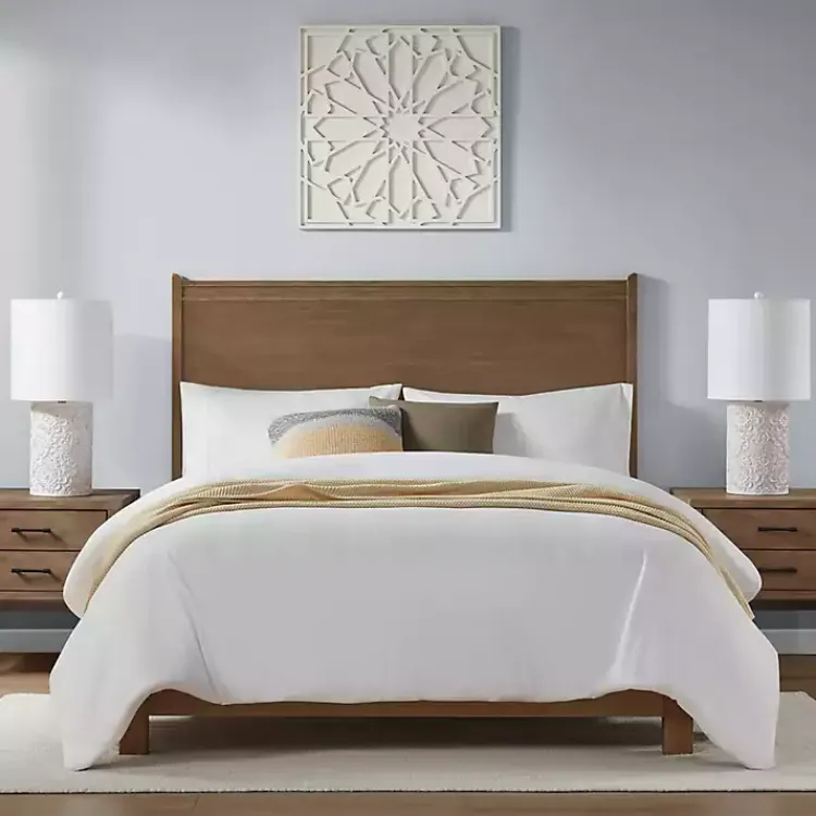 Table Lamps-Kirklands Home Cream Embossed Floral Table Lamp White