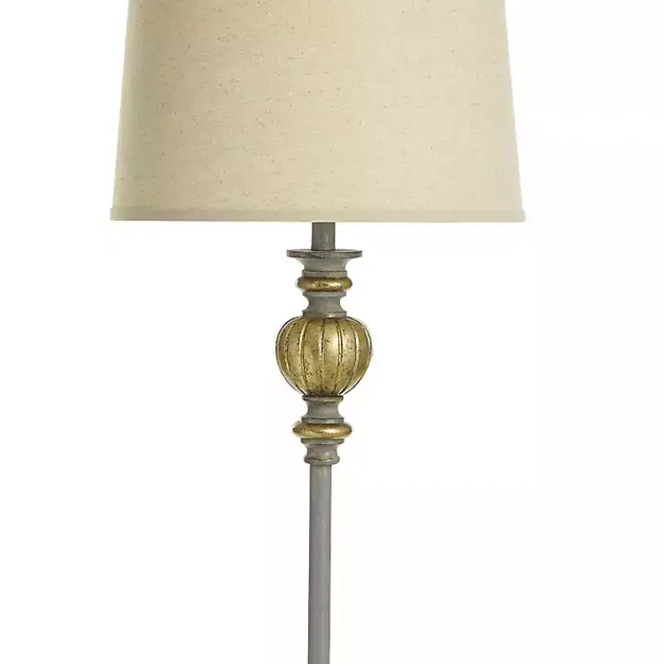 Floor Lamps-Kirklands Home Traditional and Aged Gold Floor Lamp Gray
