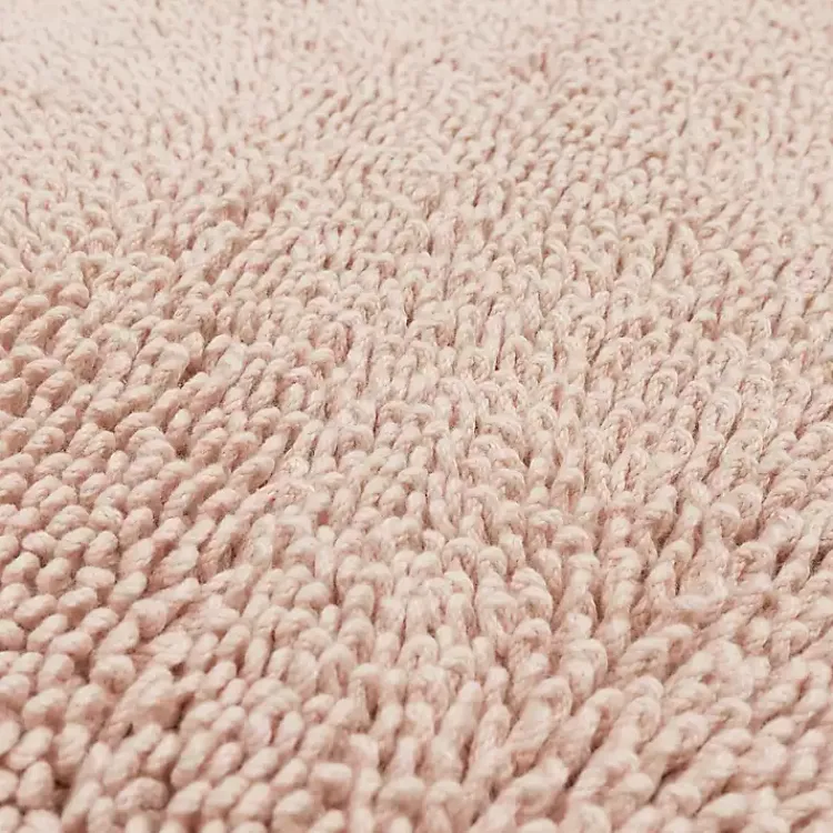 Bathroom Rugs-Kirklands Home High Pile Blush Cotton Non-Skid Classic Bath Mat Pink