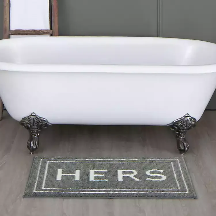 Bathroom Rugs-Kirklands Home & White Gray