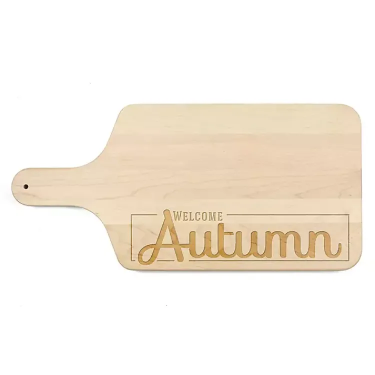 Serving & Entertaining-Kirklands Home Maple Wood Welcome Autumn Cutting Board Brown