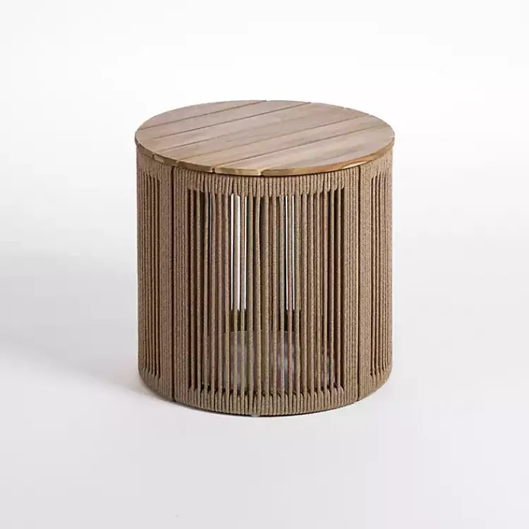 Outdoor Tables-Kirklands Home Seaside Outdoor Accent Table Brown