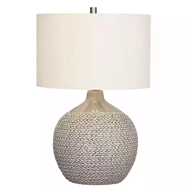Table Lamps-Kirklands Home Ceramic Braid Table Lamp Gray