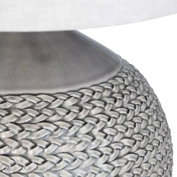 Table Lamps-Kirklands Home Ceramic Braid Table Lamp Gray