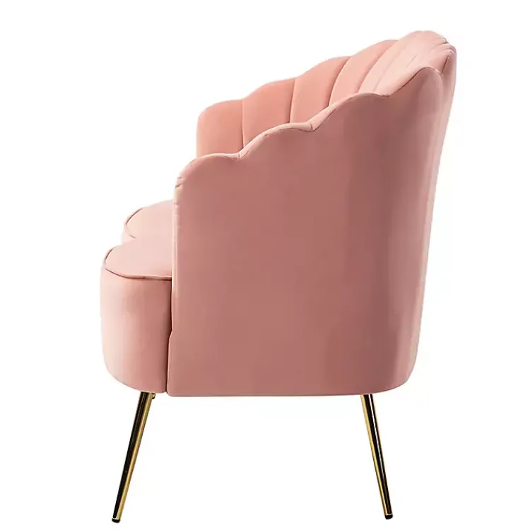 Sofas & Loveseats-Kirklands Home Donata Velvet Tufted Loveseat Pink