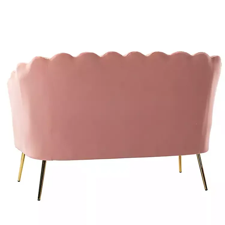 Sofas & Loveseats-Kirklands Home Donata Velvet Tufted Loveseat Pink