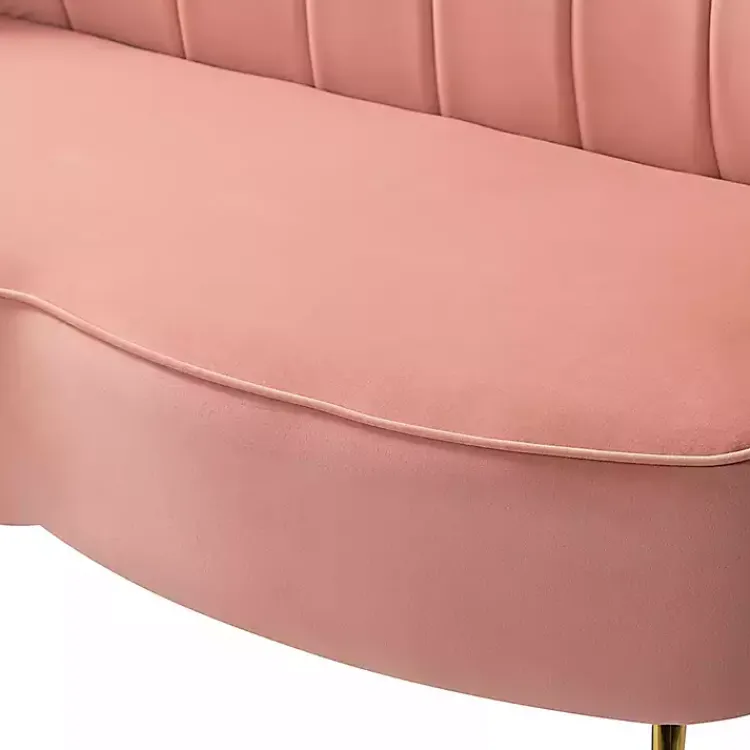 Sofas & Loveseats-Kirklands Home Donata Velvet Tufted Loveseat Pink