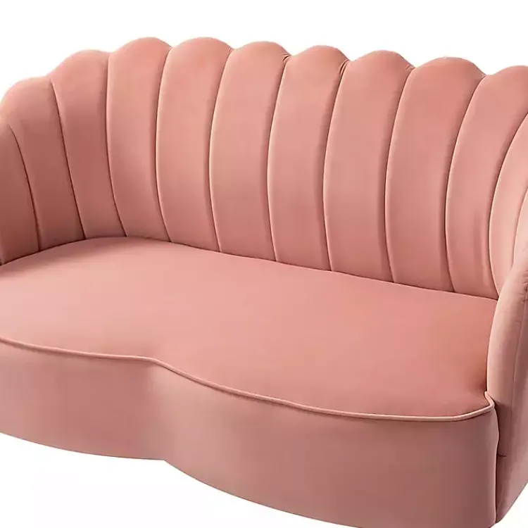 Sofas & Loveseats-Kirklands Home Donata Velvet Tufted Loveseat Pink