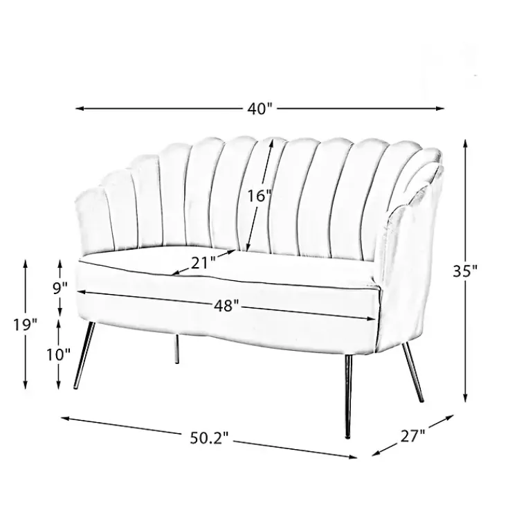 Sofas & Loveseats-Kirklands Home Donata Velvet Tufted Loveseat Pink