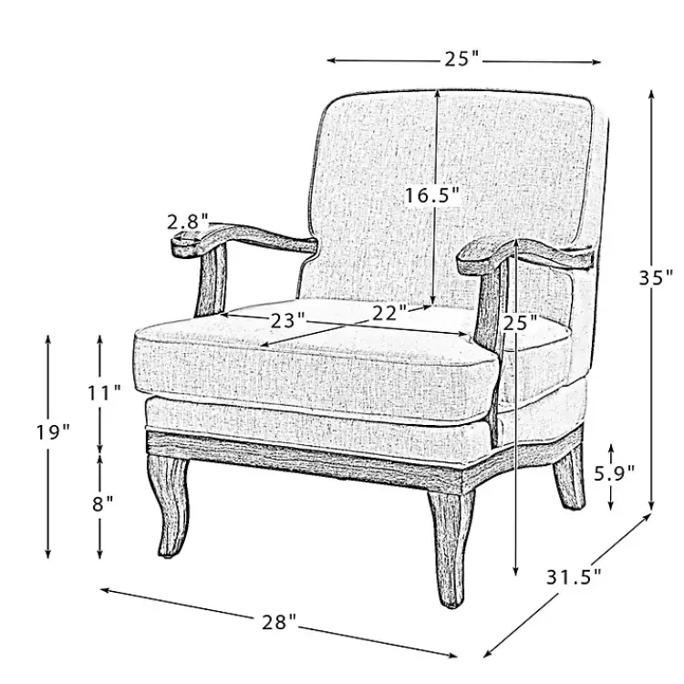 Accent Chairs-Kirklands Home Farmhouse Gray & Ivory Striped Armchair