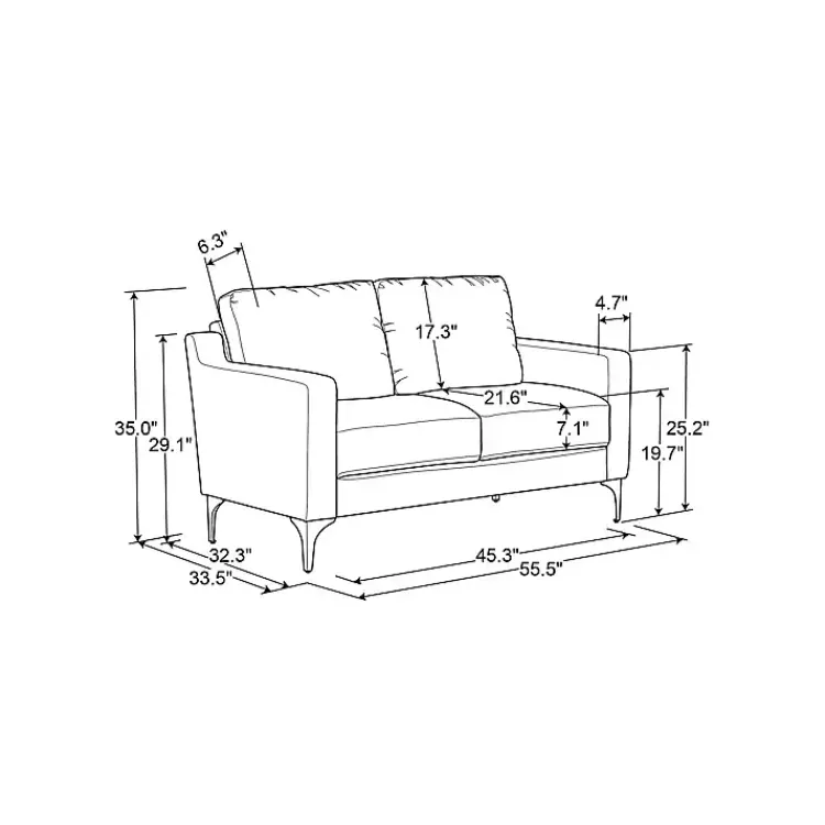 Sofas & Loveseats-Kirklands Home Faux Leather Fletcher Loveseat Brown