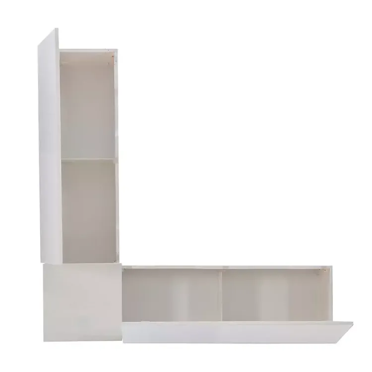 Benches & Ottomans-Kirklands Home White Corner Bench with Black Cushions