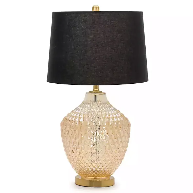Table Lamps-Kirklands Home Black and Gold Textured Glass Table Lamp