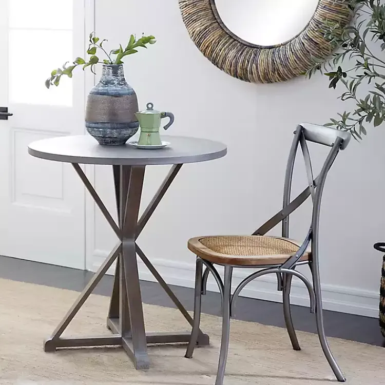 Accent & End Tables-Kirklands Home Rustic Graywash Hourglass Side Table Brown